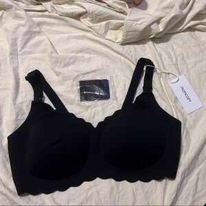 Black Stretchy Bra with Thick Straps
